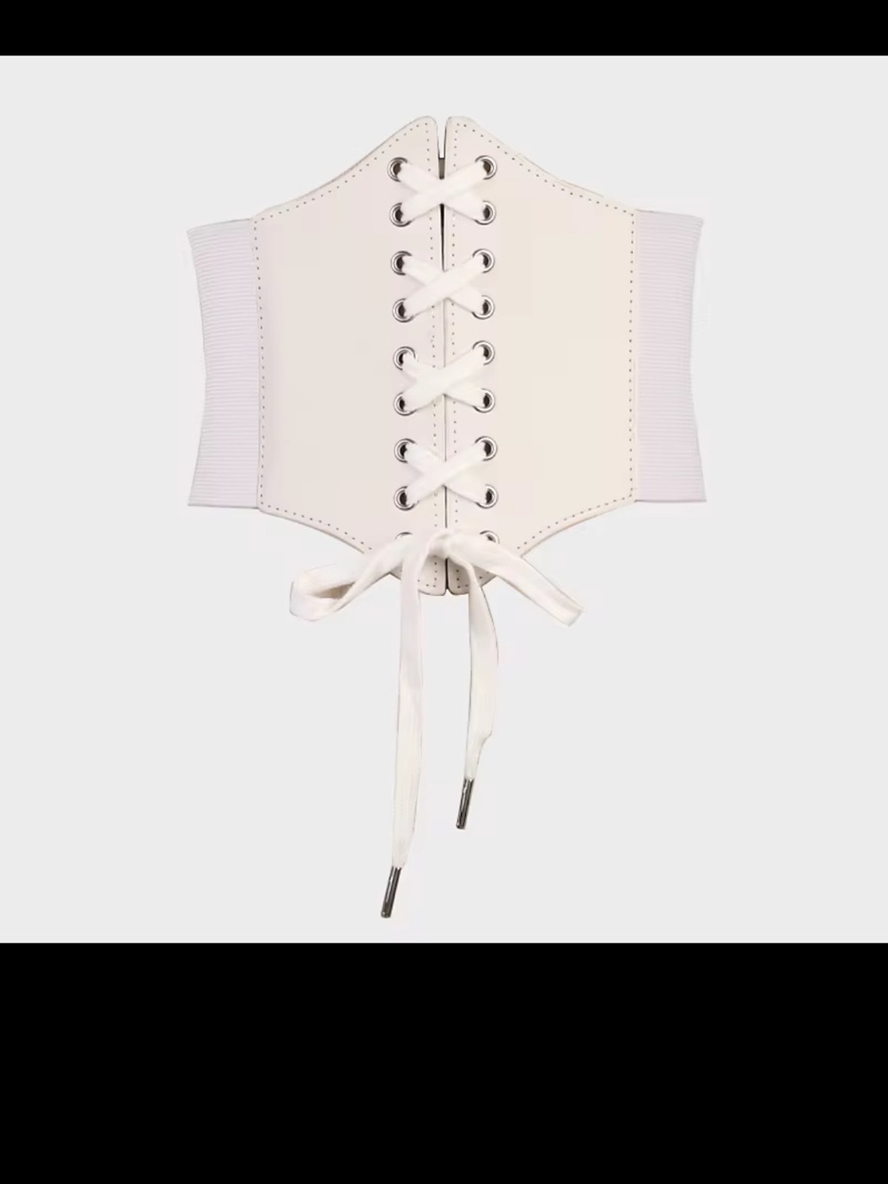 White Lace-Up Corset Belt - Women Accessories